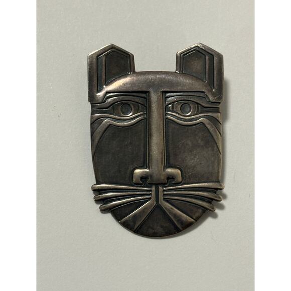 Laurel Burch Sterling Silver Tiger "Miikio" Brooch Pin - Picture 2 of 4